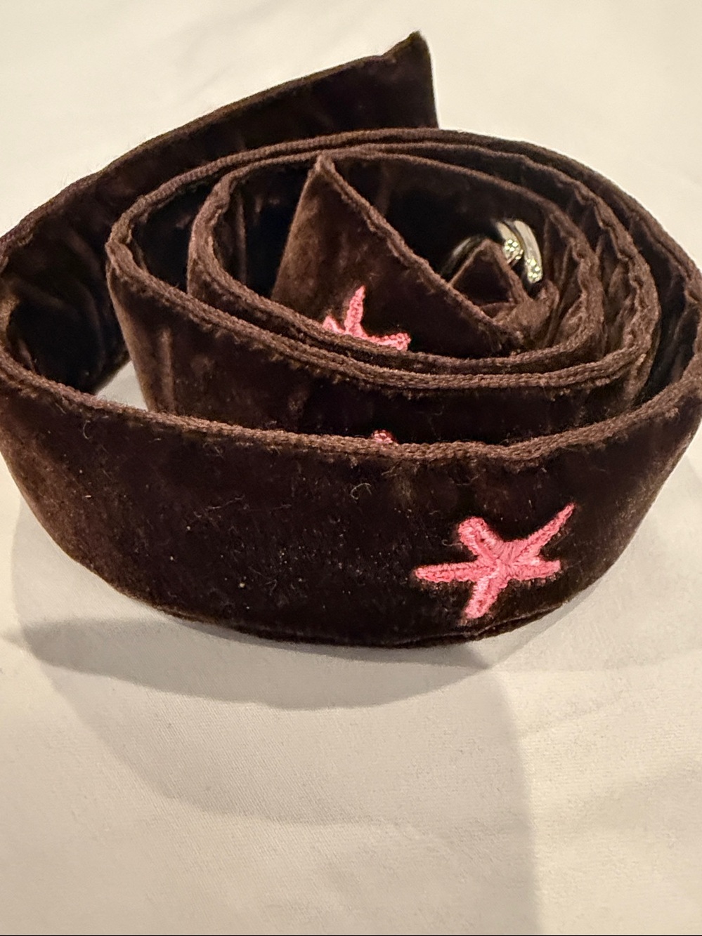 Eliza B. Brown velvet belt